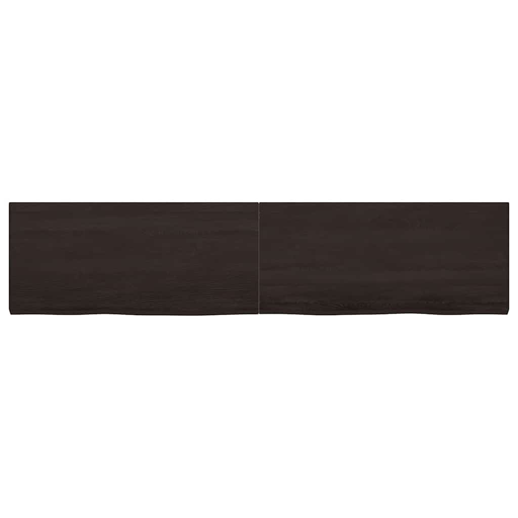 Bathroom Countertop Dark Brown 220x50x(2-4) cm Treated Solid Wood
