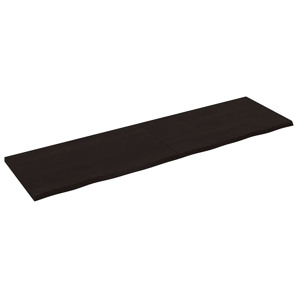 Bathroom Countertop Dark Brown 220x60x(2-4) cm Treated Solid Wood