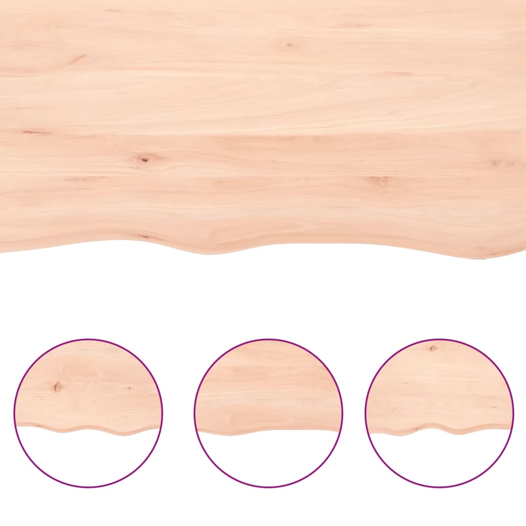 vidaXL Table Top 140x60x(2-4) cm Untreated Solid Wood Oak