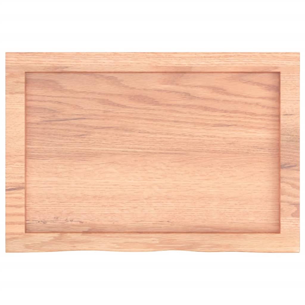 Table Top Light Brown 60x40x(2-6) cm Treated Solid Wood Oak