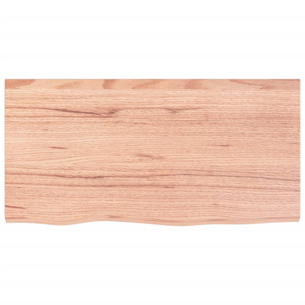 vidaXL Table Top Light Brown 80x40x(2-4) cm Treated Solid Wood Oak