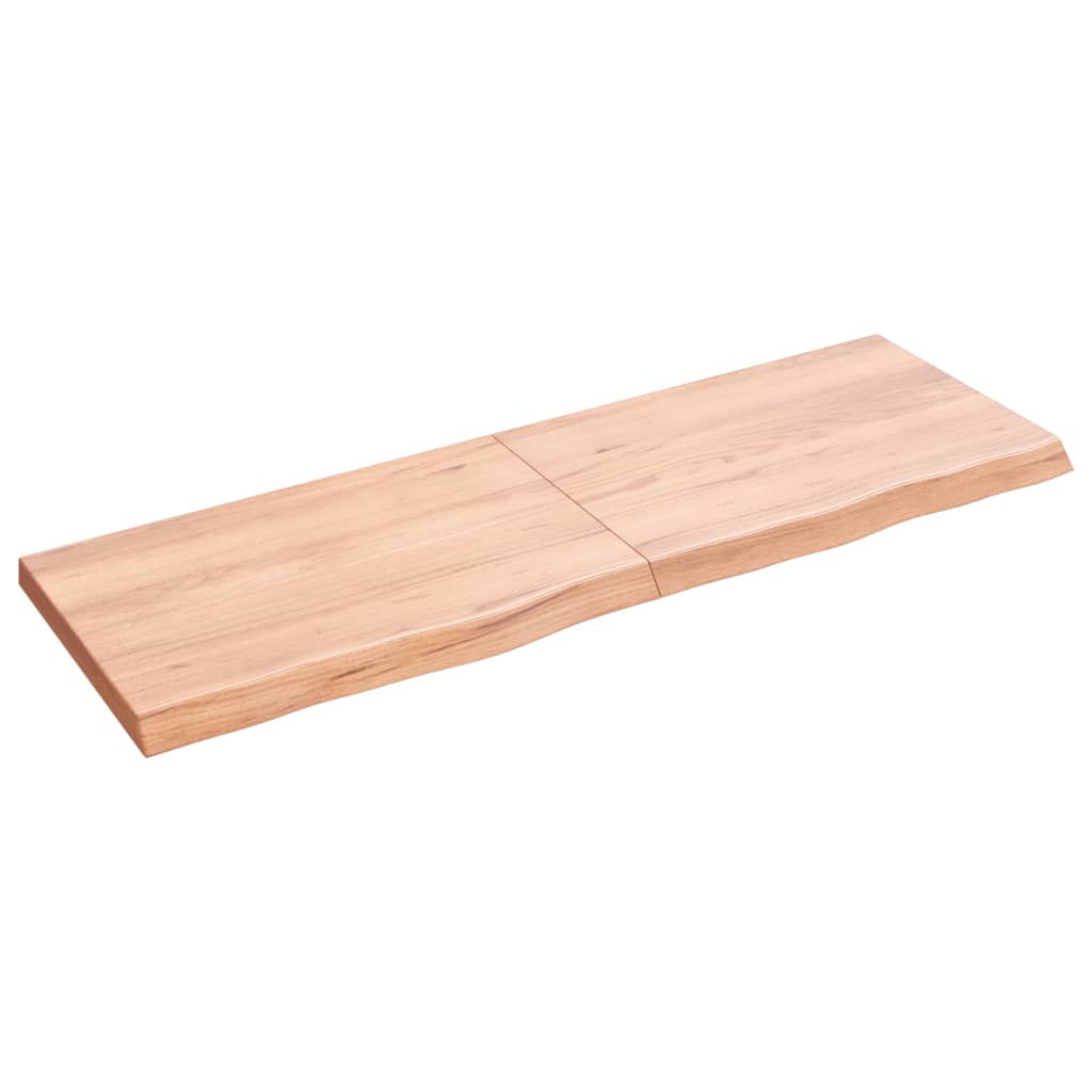 vidaXL Table Top Light Brown 120x40x(2-4) cm Treated Solid Wood Oak