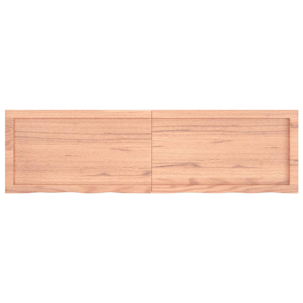 vidaXL Table Top Light Brown 140x40x(2-4) cm Treated Solid Wood Oak