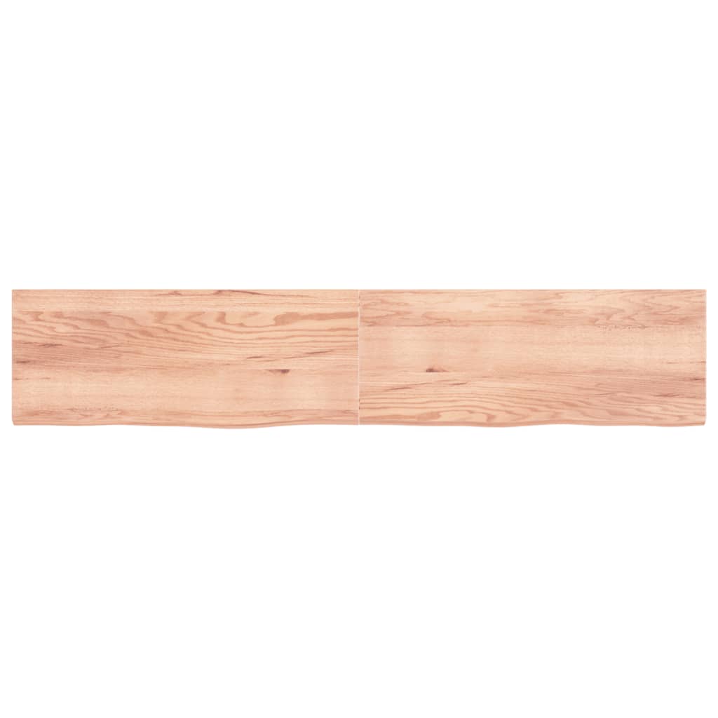 vidaXL Table Top Light Brown 200x40x(2-4) cm Treated Solid Wood Oak