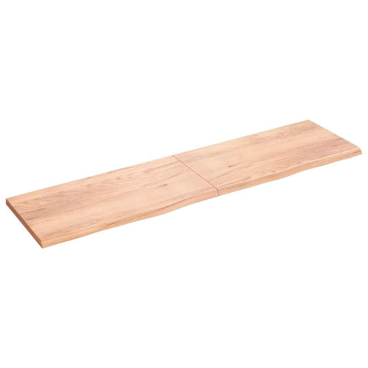 Table Top Light Brown 200x50x(2-4) cm Treated Solid Wood Oak