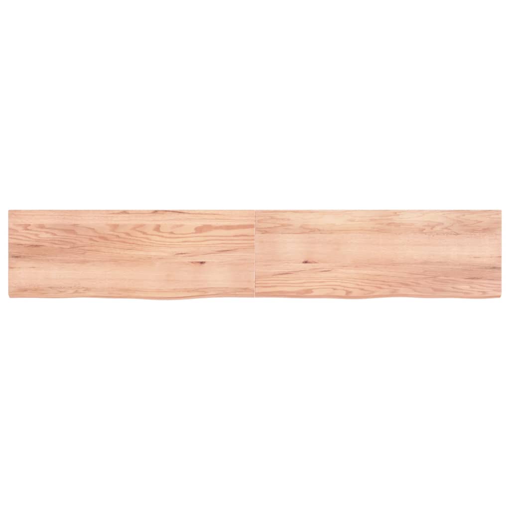 vidaXL Table Top Light Brown 220x40x(2-4) cm Treated Solid Wood Oak