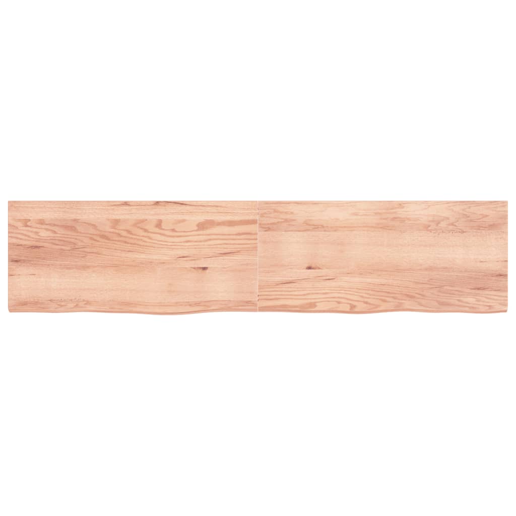 vidaXL Table Top Light Brown 220x50x(2-4) cm Treated Solid Wood Oak