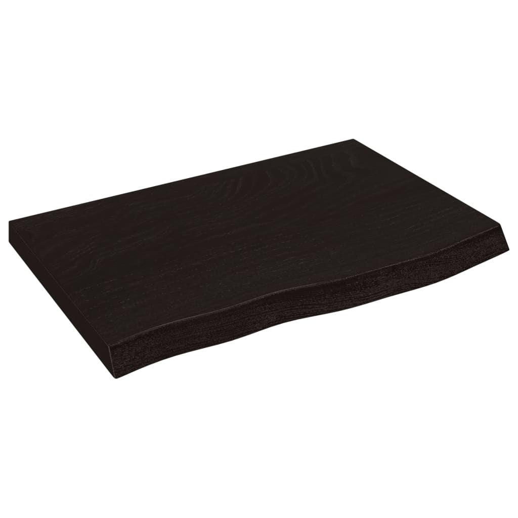 vidaXL Table Top Dark Brown 60x40x(2-4) cm Treated Solid Wood Oak