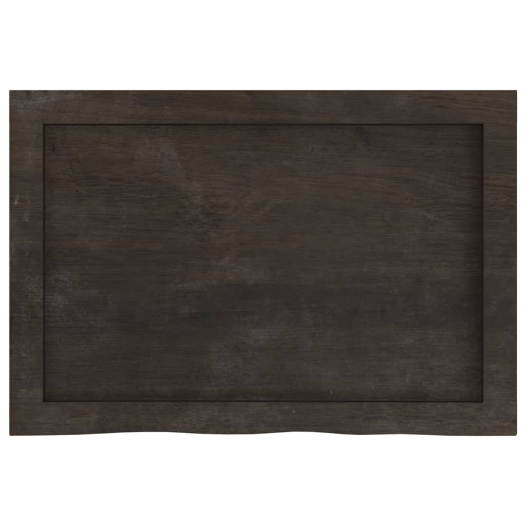 vidaXL Table Top Dark Brown 60x40x(2-4) cm Treated Solid Wood Oak