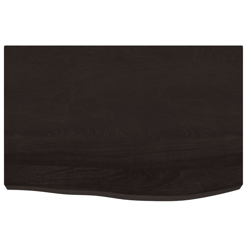 vidaXL Table Top Dark Brown 60x40x(2-6) cm Treated Solid Wood Oak