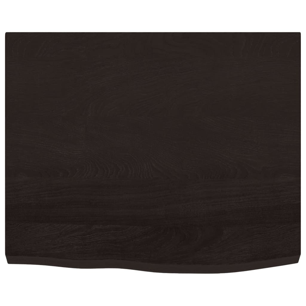 vidaXL Table Top Dark Brown 60x50x(2-4) cm Treated Solid Wood Oak