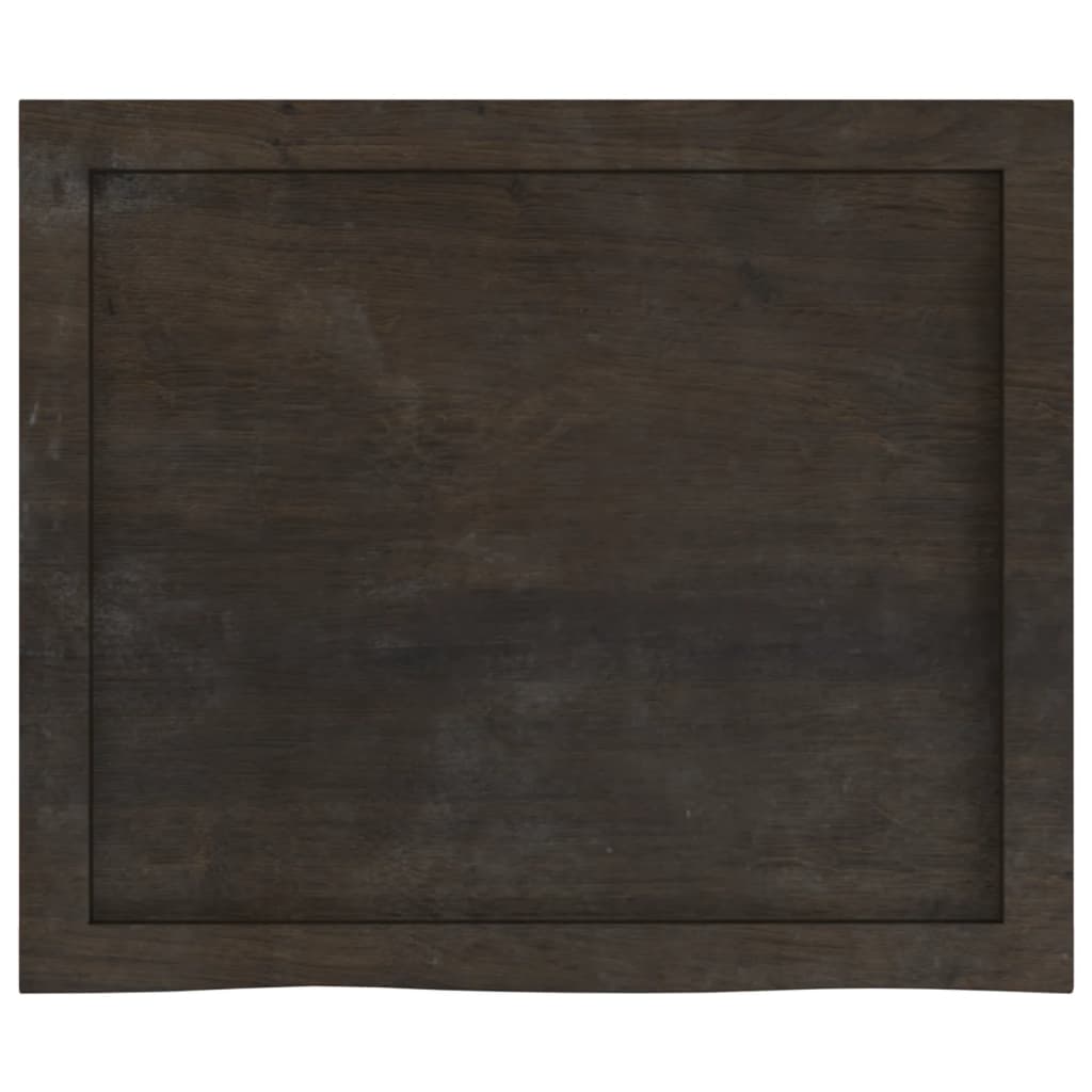 vidaXL Table Top Dark Brown 60x50x(2-4) cm Treated Solid Wood Oak