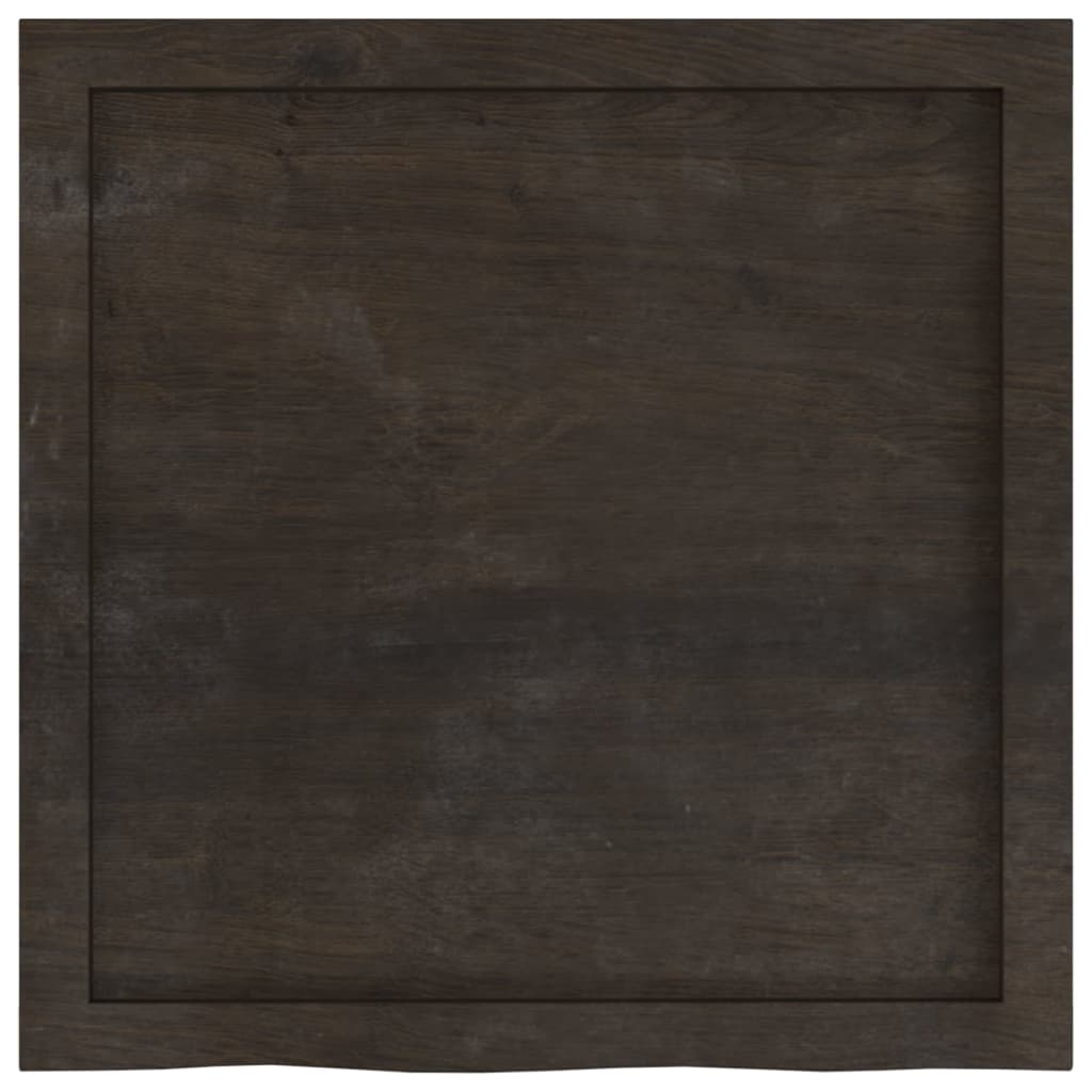 vidaXL Table Top Dark Brown 60x60x(2-6) cm Treated Solid Wood Oak