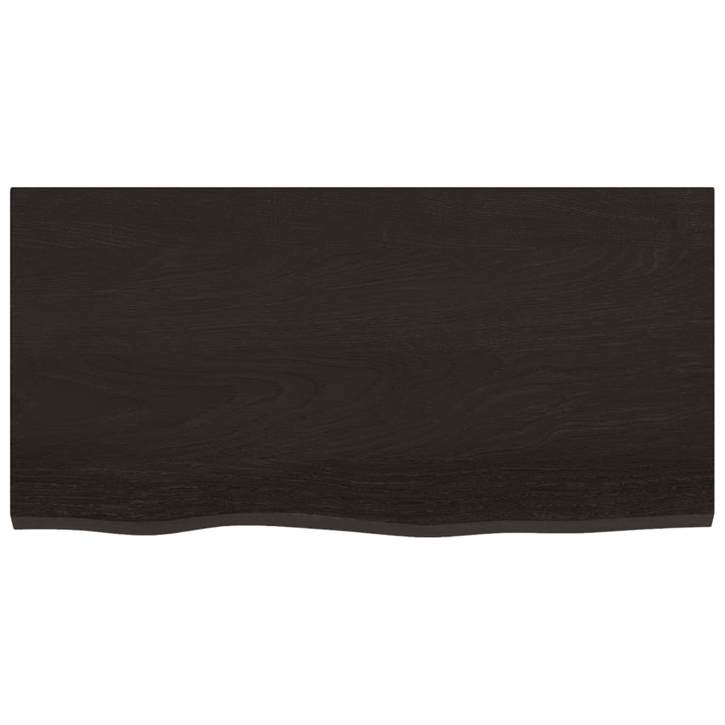 vidaXL Table Top Dark Brown 80x40x(2-4) cm Treated Solid Wood Oak