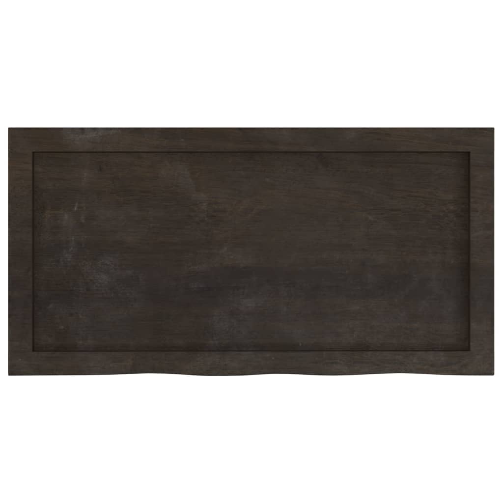 vidaXL Table Top Dark Brown 80x40x(2-4) cm Treated Solid Wood Oak