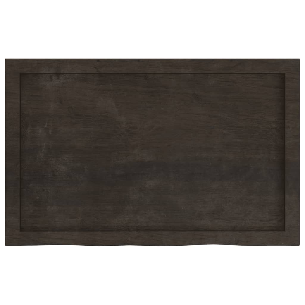 vidaXL Table Top Dark Brown 80x50x(2-4) cm Treated Solid Wood Oak