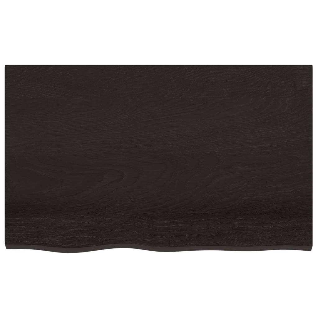 vidaXL Table Top Dark Brown 80x50x(2-6) cm Treated Solid Wood Oak