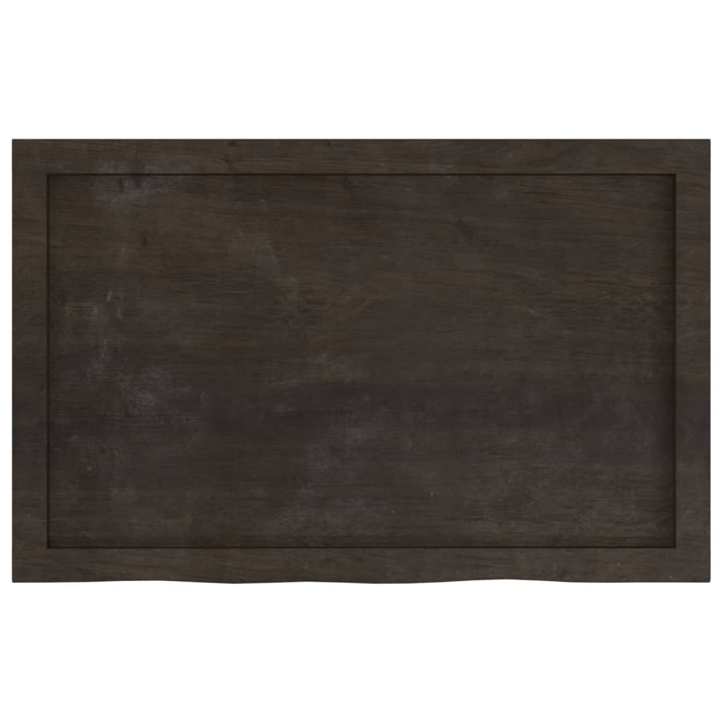 vidaXL Table Top Dark Brown 80x50x(2-6) cm Treated Solid Wood Oak