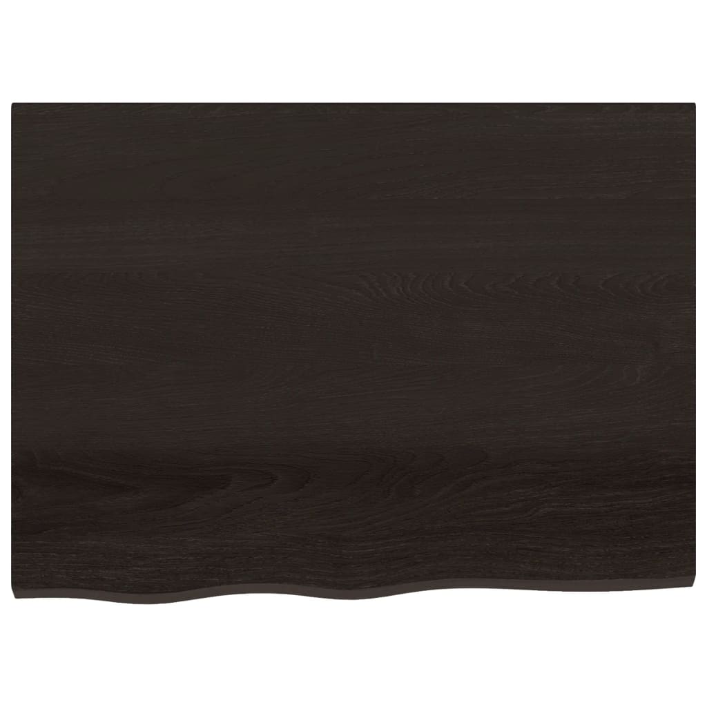 vidaXL Table Top Dark Brown 80x60x2 cm Treated Solid Wood Oak