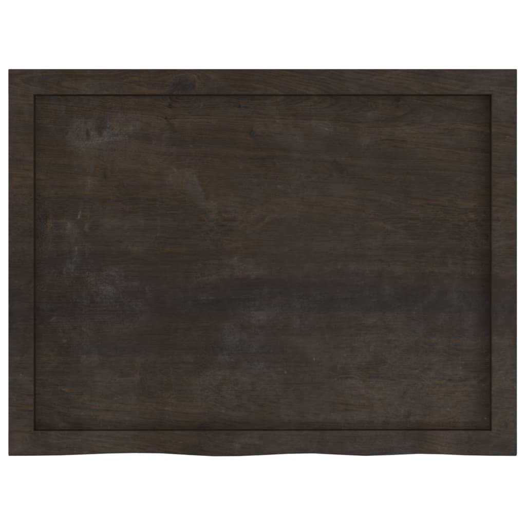 vidaXL Table Top Dark Brown 80x60x(2-4) cm Treated Solid Wood Oak