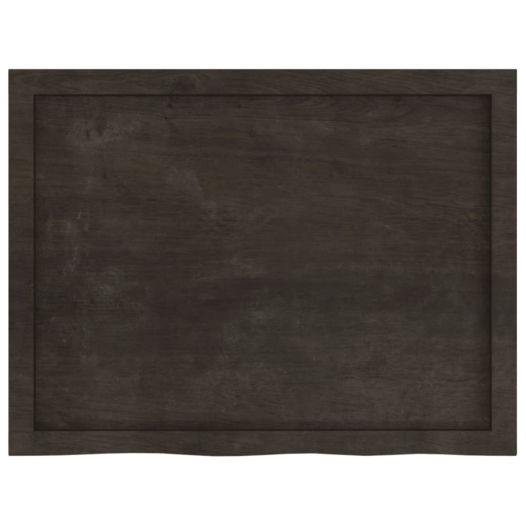 vidaXL Table Top Dark Brown 80x60x(2-4) cm Treated Solid Wood Oak