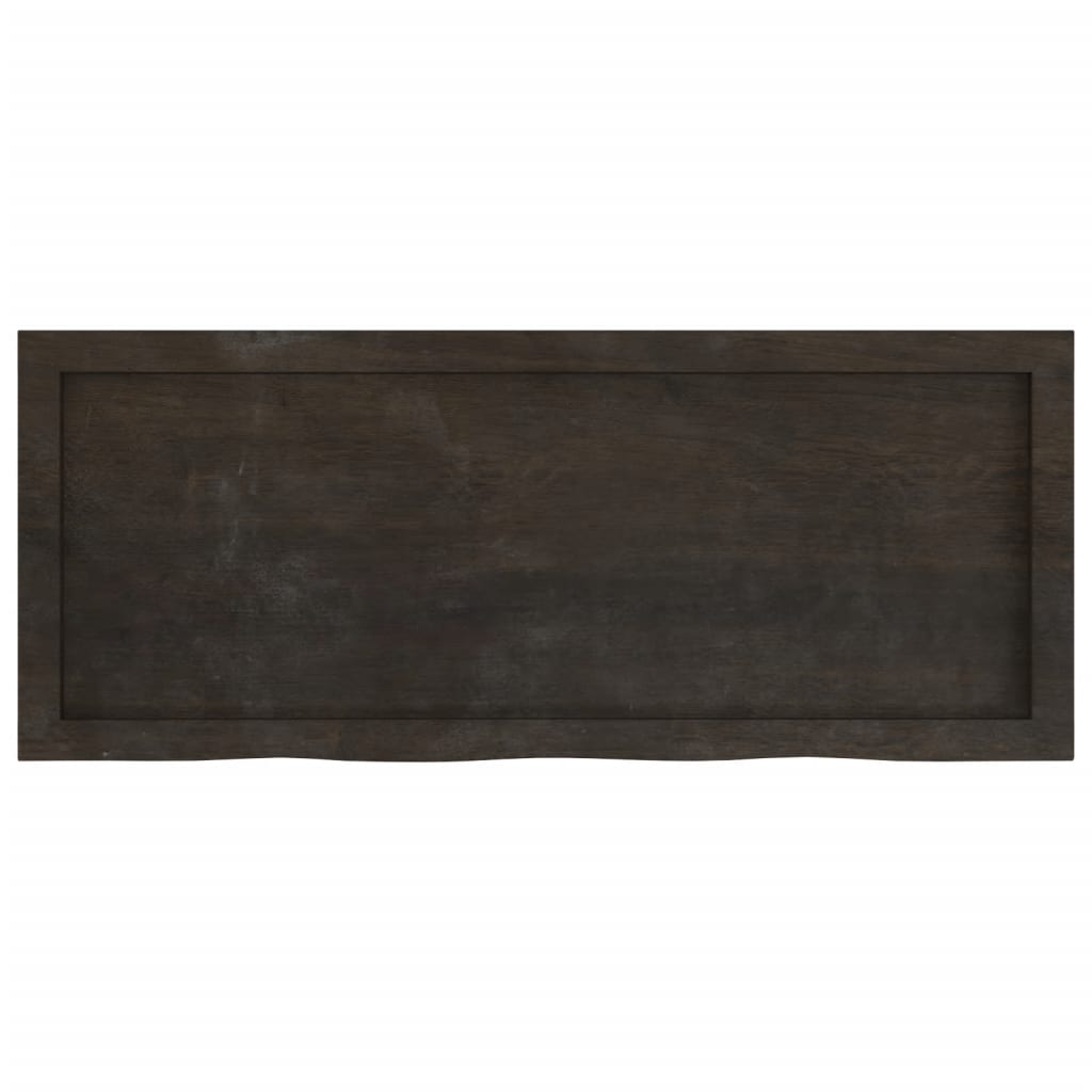 vidaXL Table Top Dark Brown 100x40x(2-4) cm Treated Solid Wood Oak