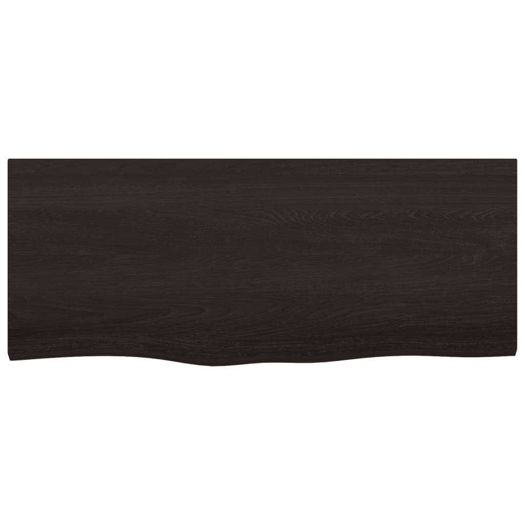 vidaXL Table Top Dark Brown 100x40x(2-6) cm Treated Solid Wood Oak