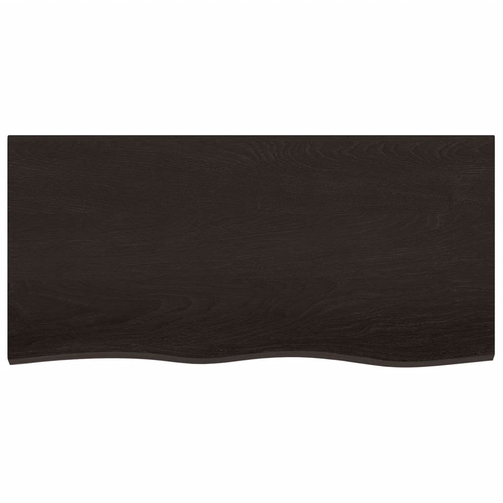 vidaXL Table Top Dark Brown 100x50x(2-4) cm Treated Solid Wood Oak