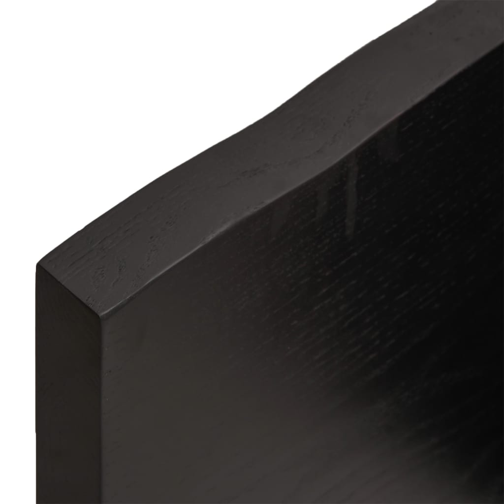 vidaXL Table Top Dark Brown 100x50x(2-4) cm Treated Solid Wood Oak