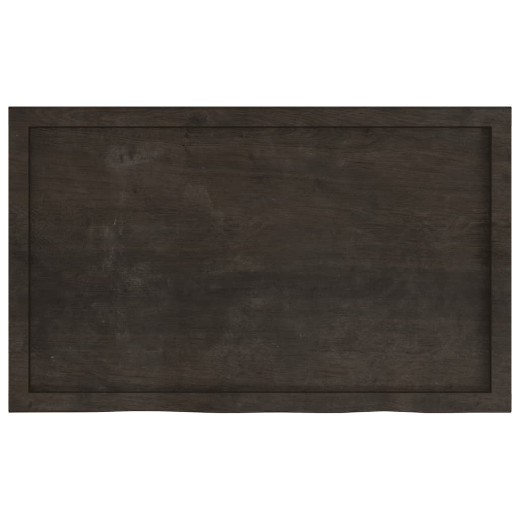 vidaXL Table Top Dark Brown 100x60x(2-6) cm Treated Solid Wood Oak