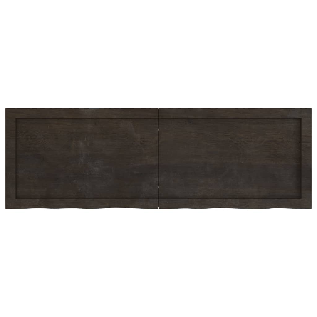 vidaXL Table Top Dark Brown 120x40x(2-6) cm Treated Solid Wood Oak