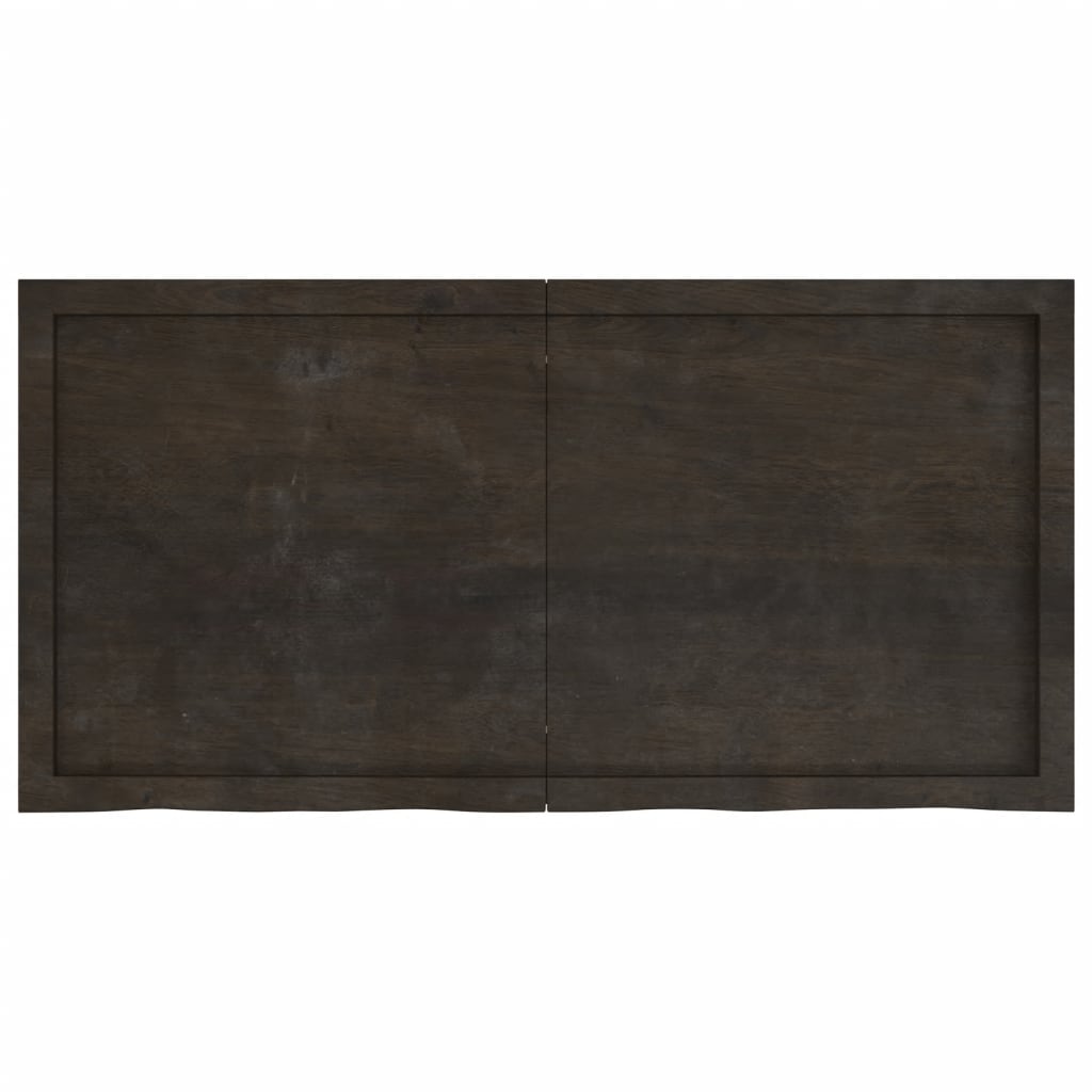 vidaXL Table Top Dark Brown 120x60x(2-4) cm Treated Solid Wood Oak