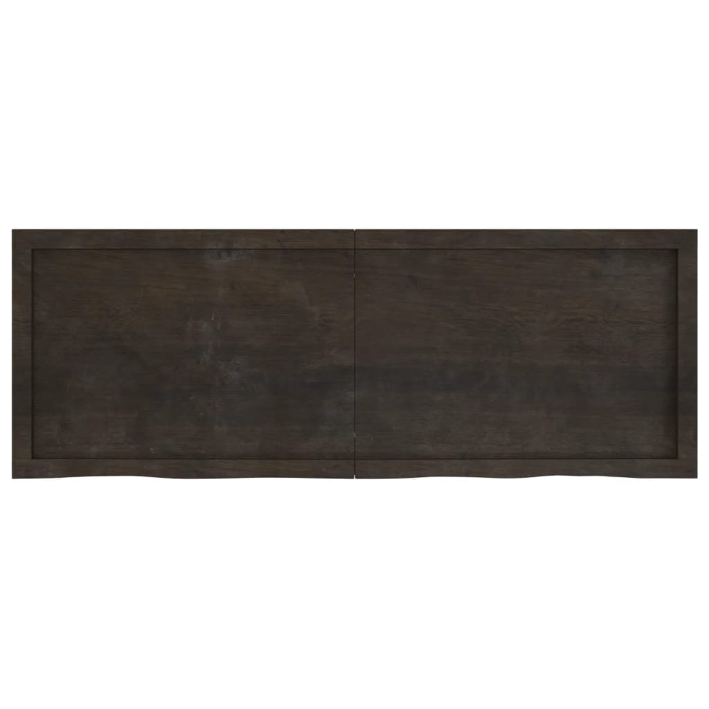 vidaXL Table Top Dark Brown 140x50x(2-4) cm Treated Solid Wood Oak