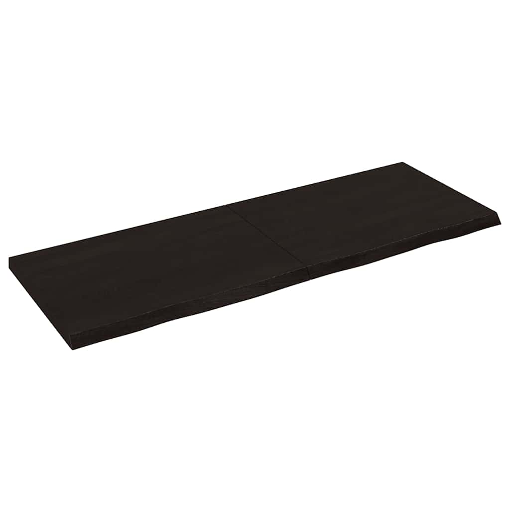Table Top Dark Brown 140x50x(2-4) cm Treated Solid Wood Oak