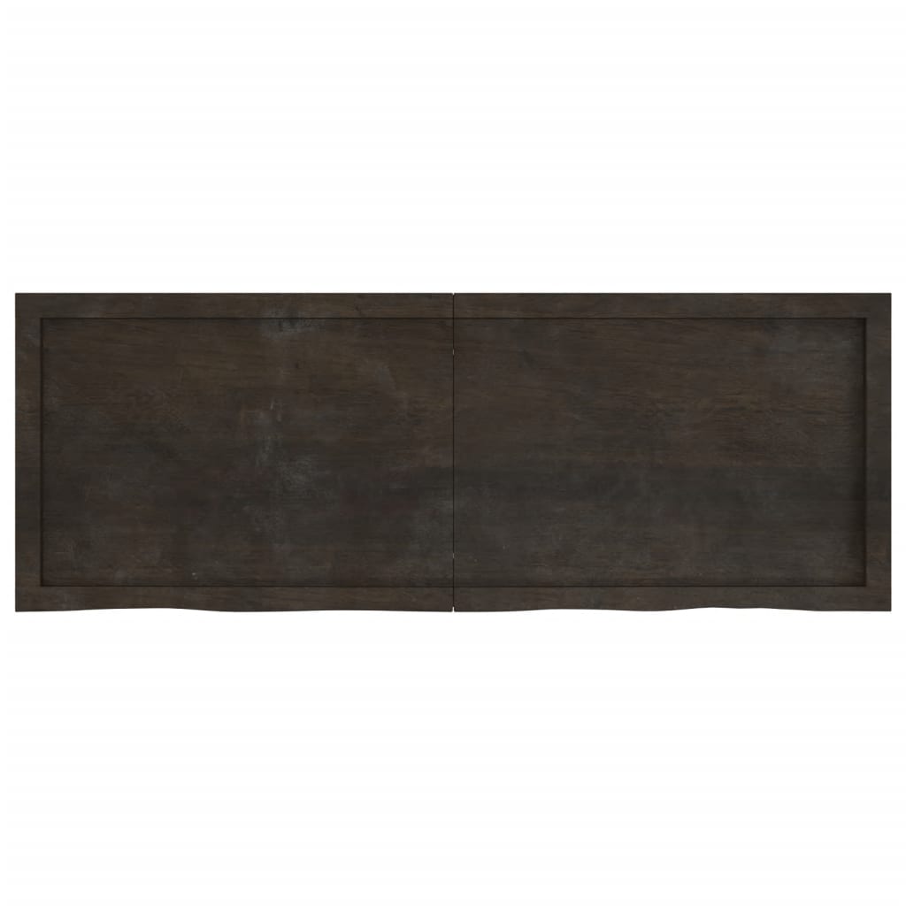 vidaXL Table Top Dark Brown 140x50x(2-6) cm Treated Solid Wood Oak