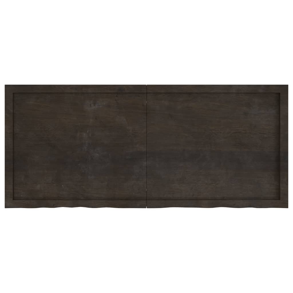 vidaXL Table Top Dark Brown 140x60x(2-4) cm Treated Solid Wood Oak