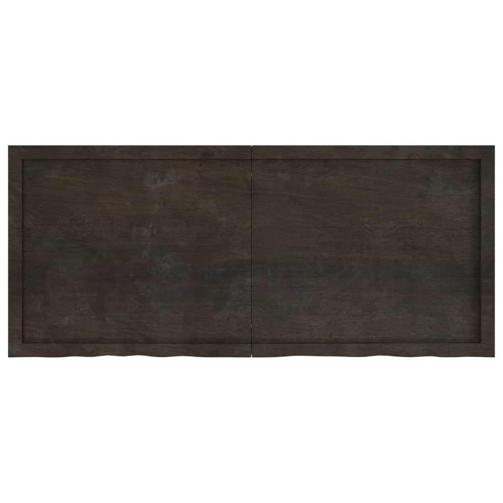 vidaXL Table Top Dark Brown 140x60x(2-6) cm Treated Solid Wood Oak