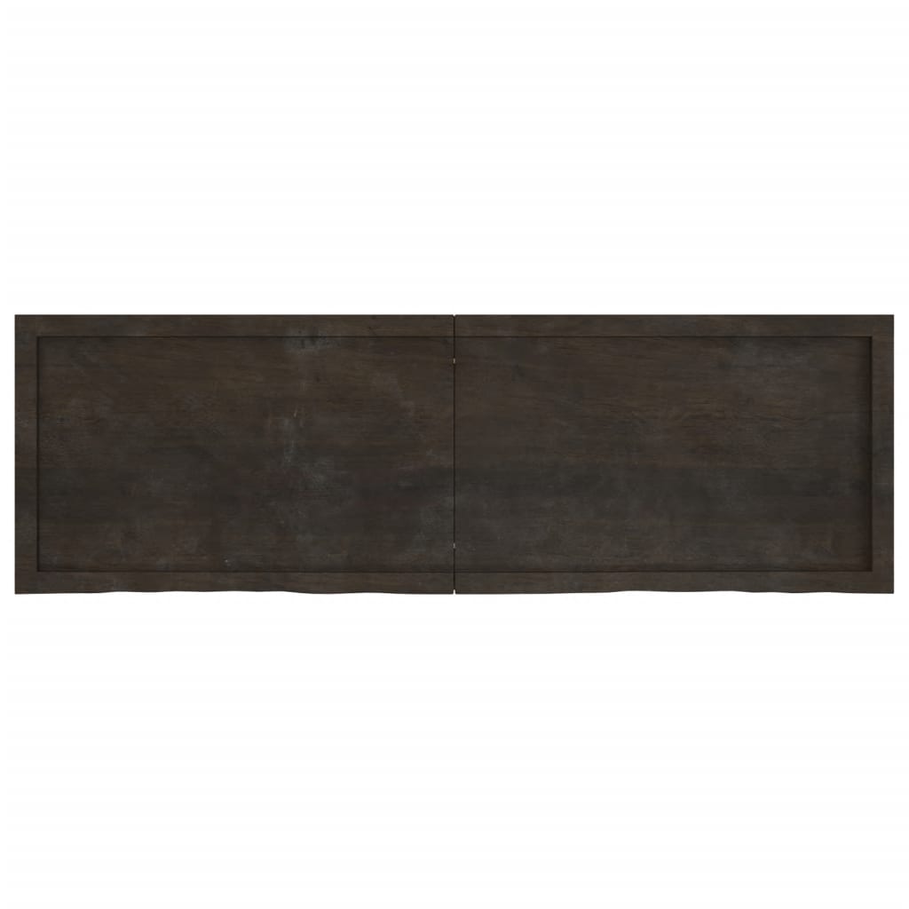 vidaXL Table Top Dark Brown 160x50x(2-4) cm Treated Solid Wood Oak