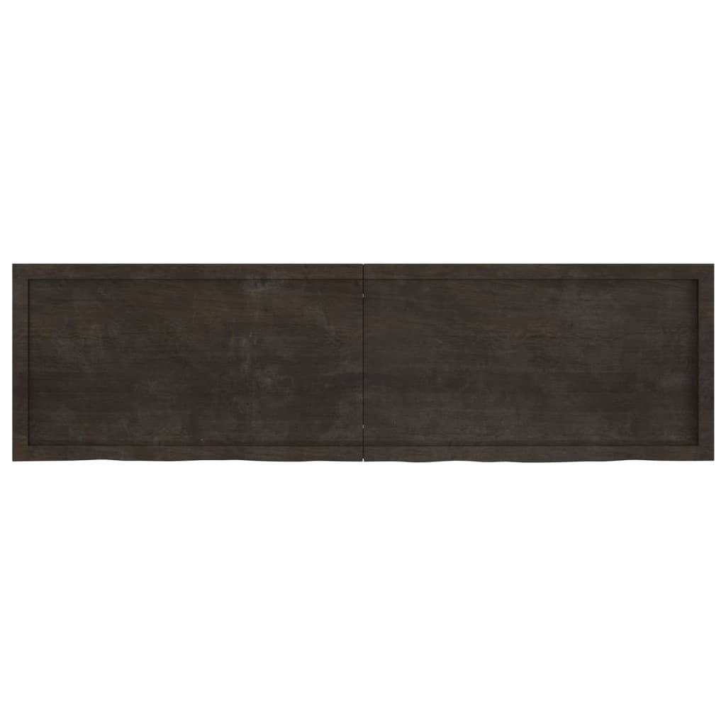 vidaXL Table Top Dark Brown 180x50x(2-4) cm Treated Solid Wood Oak