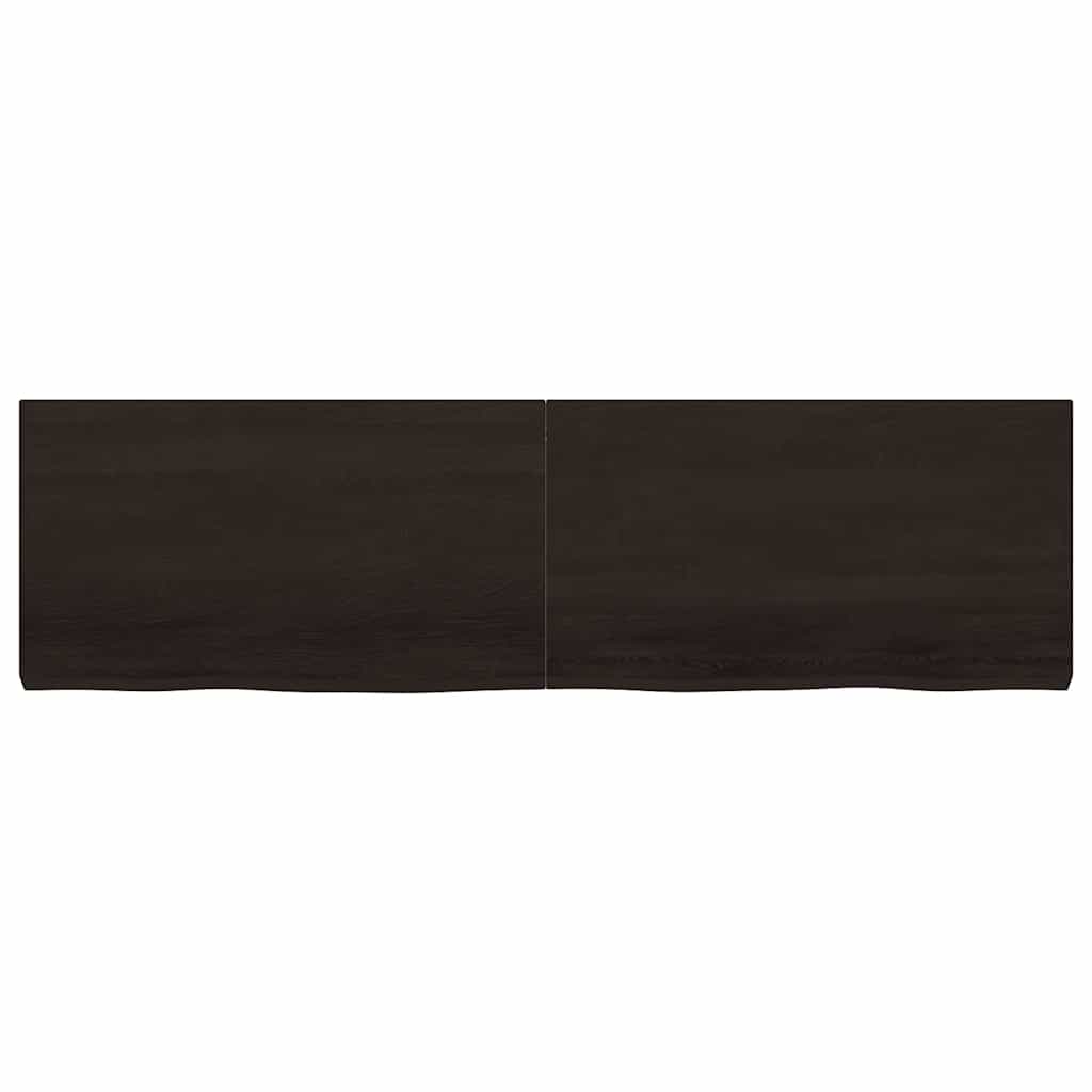 Table Top Dark Brown 180x50x(2-6) cm Treated Solid Wood Oak