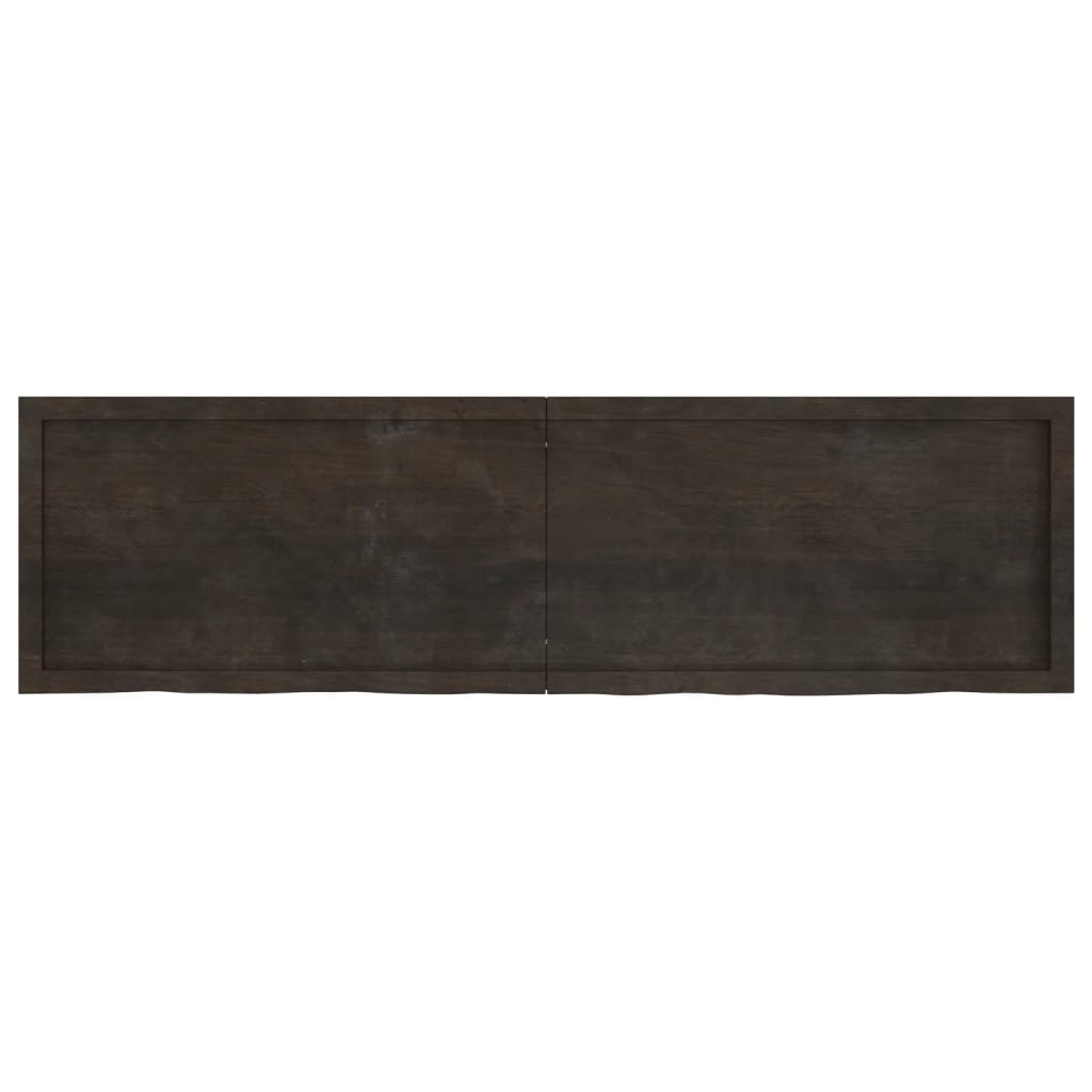 vidaXL Table Top Dark Brown 180x50x(2-6) cm Treated Solid Wood Oak