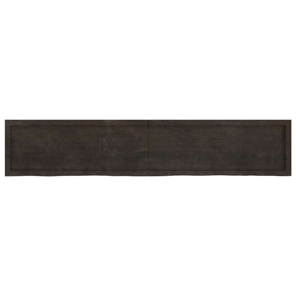 vidaXL Table Top Dark Brown 200x40x(2-6) cm Treated Solid Wood Oak