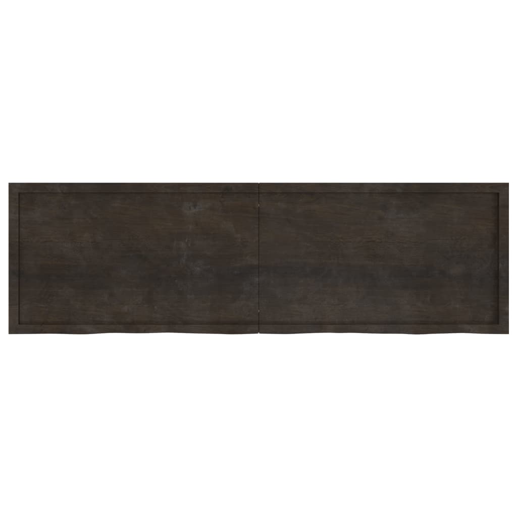 vidaXL Table Top Dark Brown 200x60x(2-6) cm Treated Solid Wood Oak