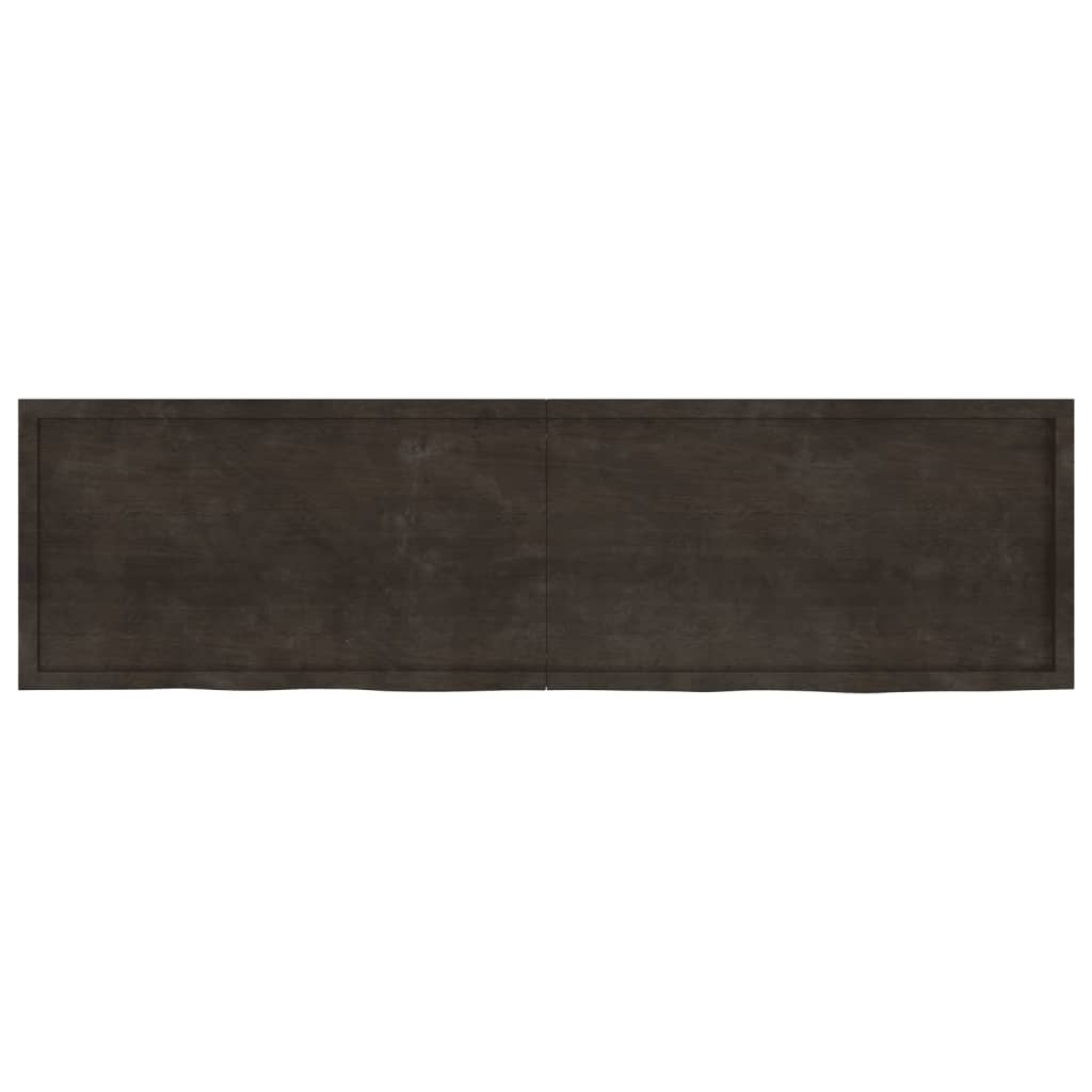 vidaXL Table Top Dark Brown 220x60x(2-4) cm Treated Solid Wood Oak