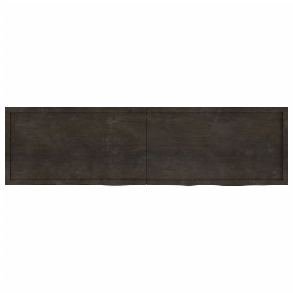 vidaXL Table Top Dark Brown 220x60x(2-6) cm Treated Solid Wood Oak