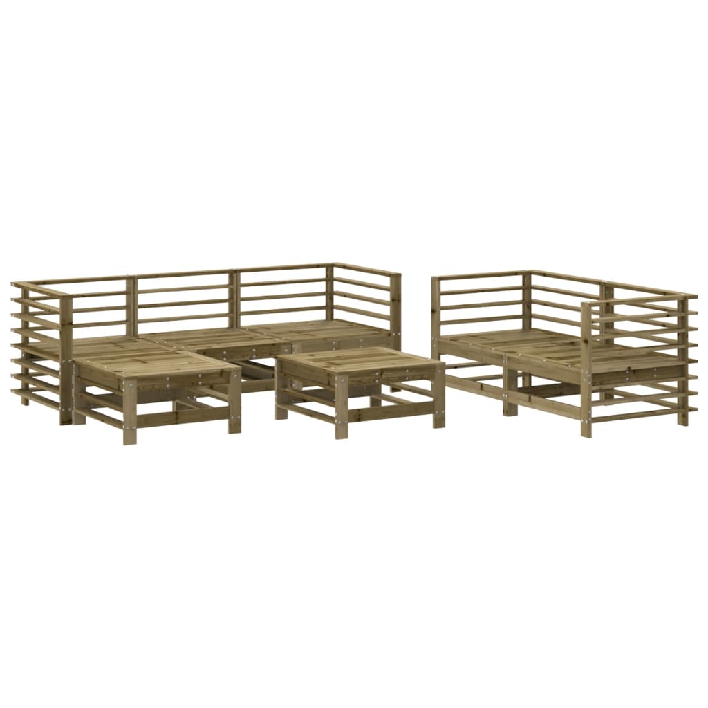 vidaXL 7 Piece Garden Lounge Set Impregnated Wood Pine