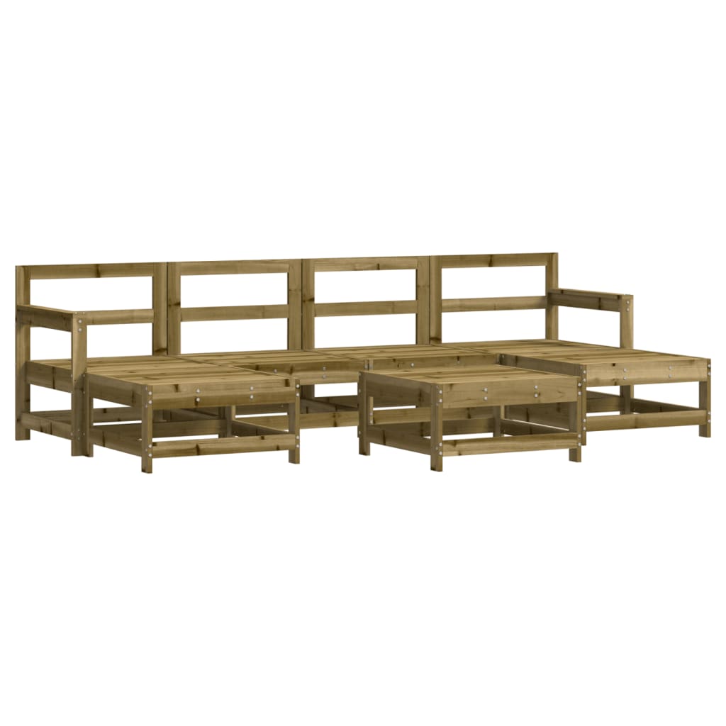 vidaXL 7 Piece Garden Lounge Set Impregnated Wood Pine