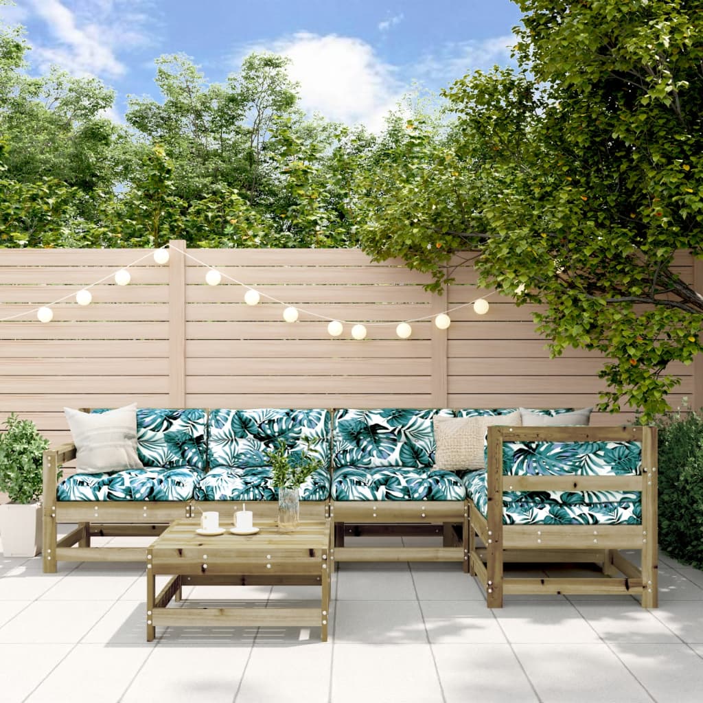Garden Lounge Set | Natural Wood | Pine Wood, Plywood | Large | Modular