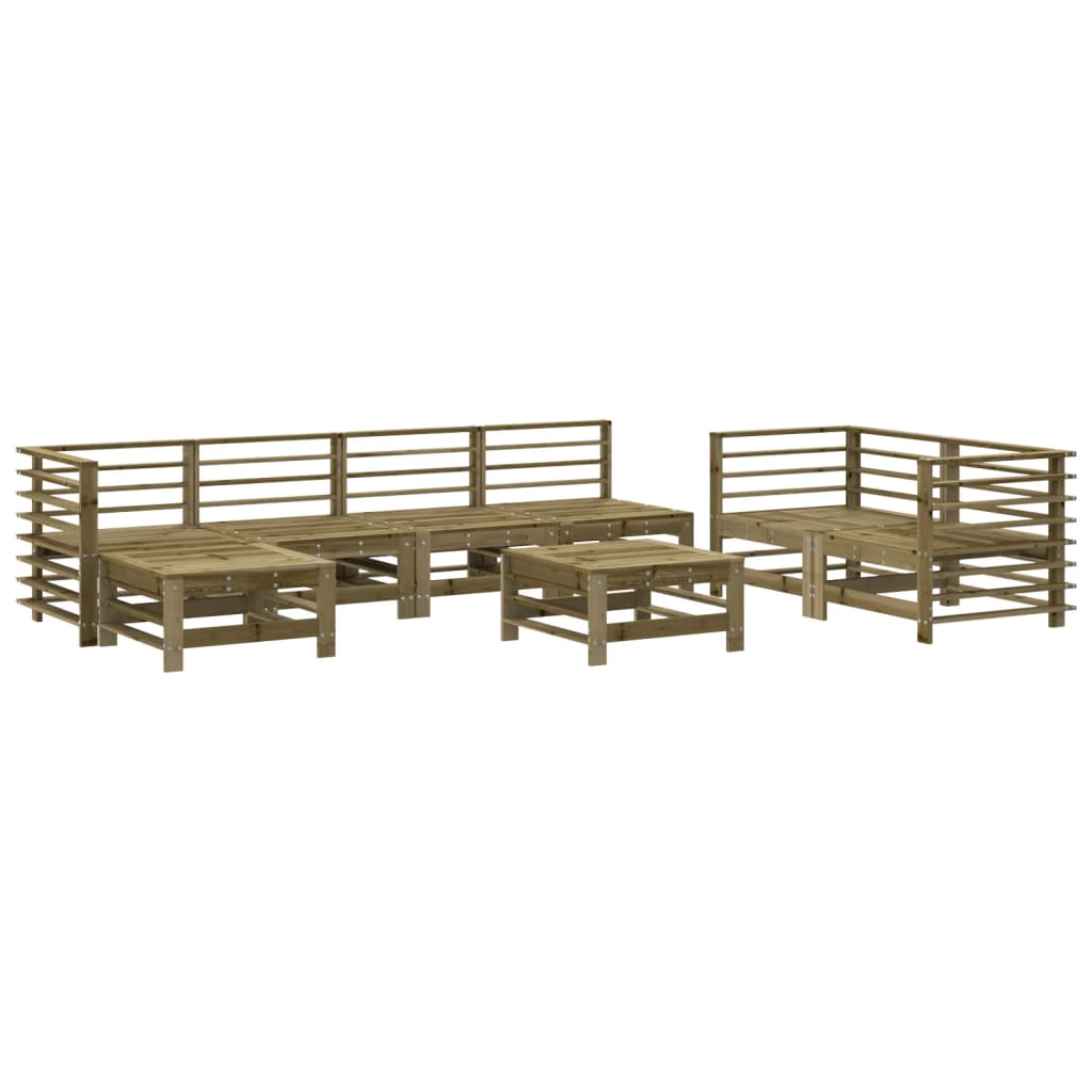 vidaXL 8 Piece Garden Lounge Set Impregnated Wood Pine