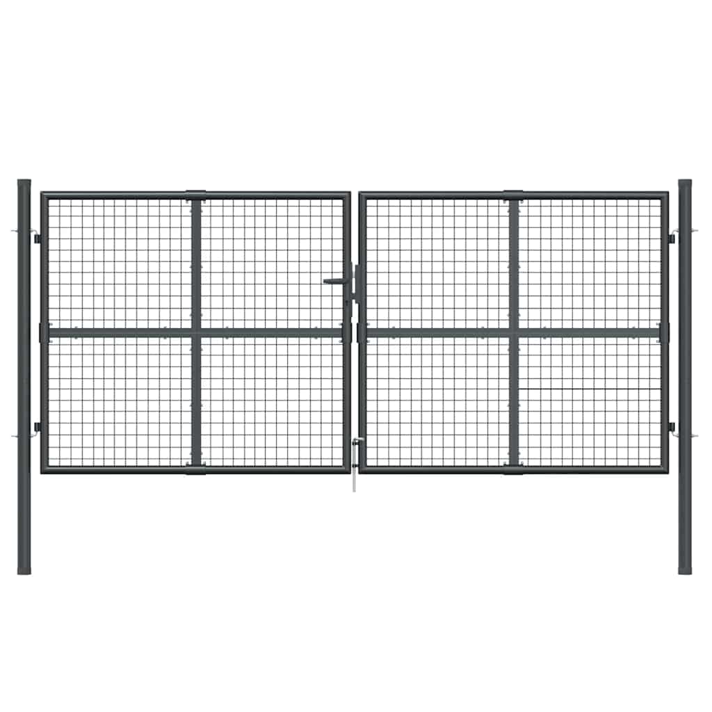 Mesh Garden Gate Anthracite 300x125 cm Galvanised Steel